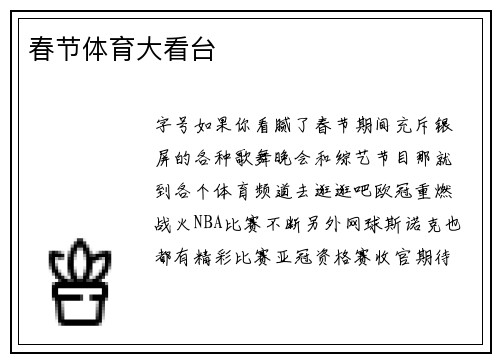 春节体育大看台